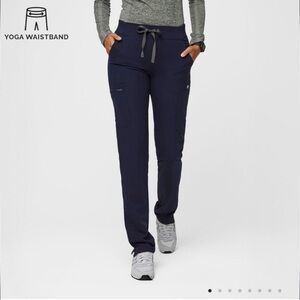 Figs High Waisted Yola Skinny Yoga Scrubs Navy Blue Women’s Medium Petite